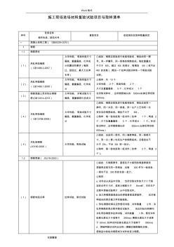 建筑施工现场进场材料复验试验项目与取样清单