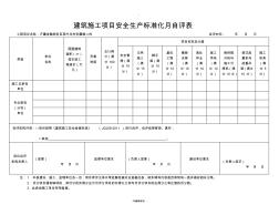 建筑施工項目安全生產(chǎn)標準化月自評表精品