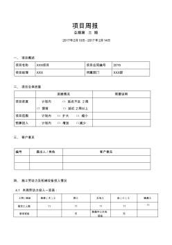 建筑智能化弱电工程施工周报范本-(模板韩祥林)