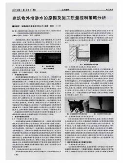 建筑物外墙渗水的原因及施工质量控制策略分析