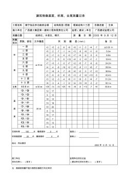 建筑物垂直度標高全高測量記錄(已填內容)