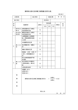 建筑给水排水及采暖工程质量记录评分表