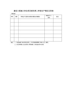 建设工程施工单位项目部负责人带班生产情况记录表
