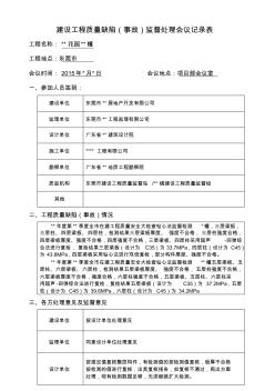 建设工程质量缺陷(事故)处理会议记录表