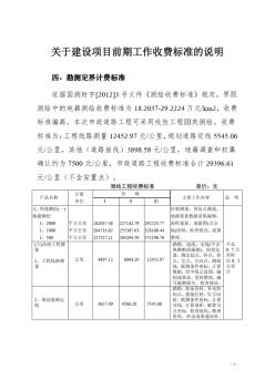 建设项目勘测定界收费标准