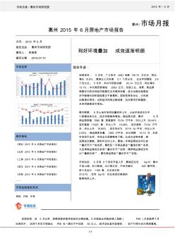 惠州2015年6月房地产市场报告