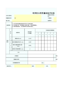 明洞防水層質(zhì)量檢驗(yàn)評定表SZ020803