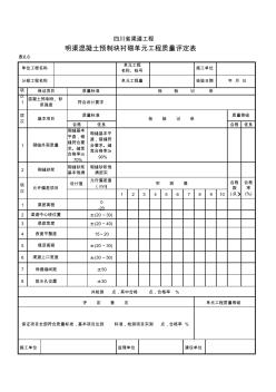 明渠混凝土預(yù)制塊襯砌單元工程質(zhì)量評(píng)定表