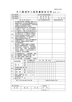 木門窗制作工程質(zhì)量驗收記錄