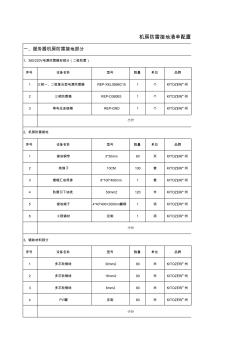 机房防雷接地清单配置表