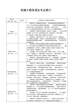 机械工程系招生专业简介