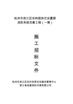 某安置房消防系统完善工程施工招标文件(89页)