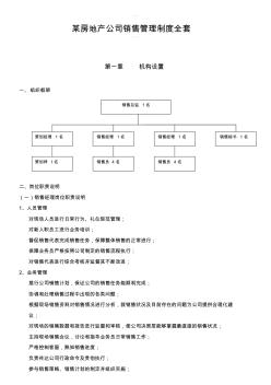 某房地产公司销售管理制度全套