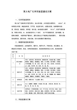 某火電廠化學實驗室建設方案