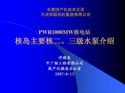 核岛主要核二、三级水泵介绍