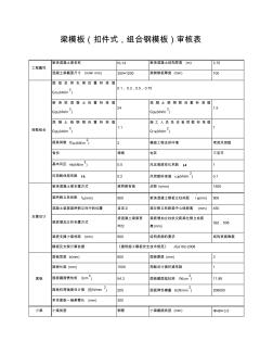 梁模板(扣件式,组合钢模板)审核表300-1200单扣件