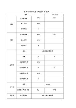 模块式风冷热泵机组技术参数表 (3)