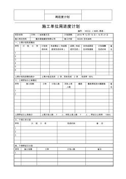 模板施工單位周進(jìn)度計(jì)劃表格