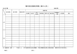 每日检查记录表(施工人员)