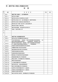 江苏建筑节能工程施工验收资料目录及表格
