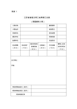 江蘇省建筑工程省級文明工地現(xiàn)場考核評分表(房屋建筑工程) (2)