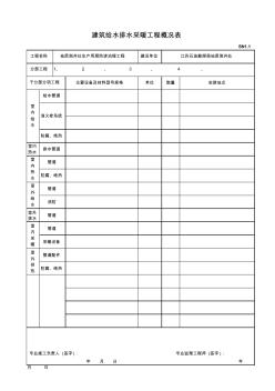 江苏竣工资料表格_水暖