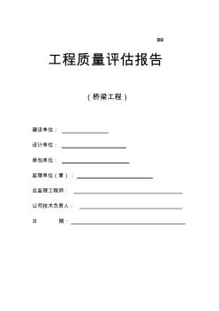 江西省某市政桥梁工程质量评估报告