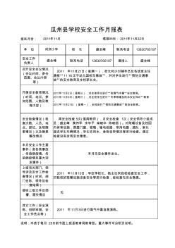 河洲小学十一月份安全工作月报表