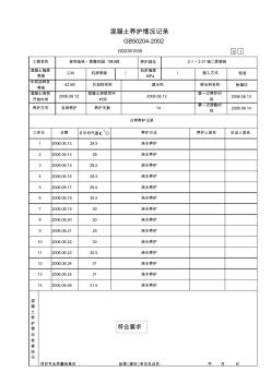 混凝土养护情况记录