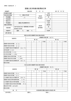 混凝土拌合物含氣量試驗原始記錄