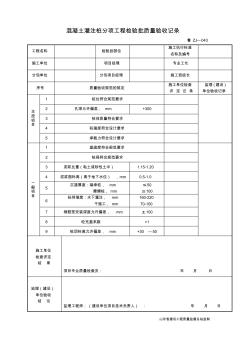 混凝土灌注樁分項(xiàng)工程檢驗(yàn)批質(zhì)量驗(yàn)收記錄