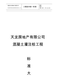 混凝土灌注樁技術(shù)標準
