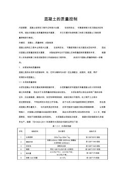 混凝土质量控制