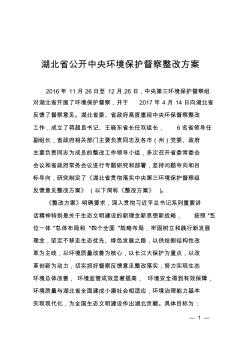湖北省公开中央环境保护督察整改方案