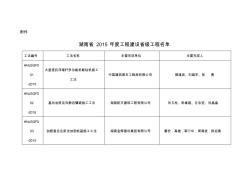 湖南省2015年度工程建设省级工法名单