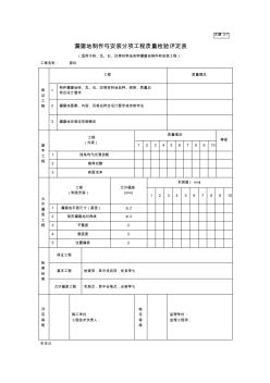 漏窗的制作与安装分项工程项目质量检验评定表