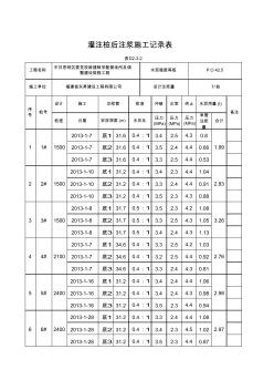 灌注桩后注浆施工记录表