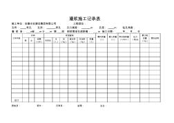 灌浆施工记录表