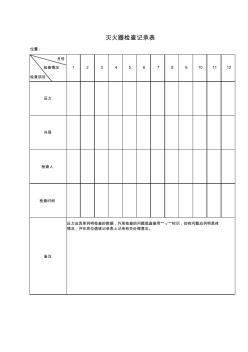 灭火器检查记录表