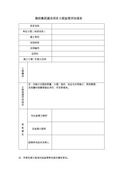 煤炭集团建设项目工程监理评估报告