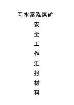 煤矿安全工作汇报材料