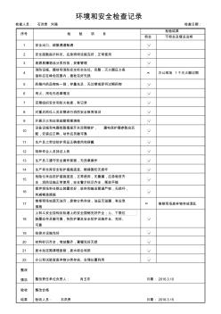 環(huán)境安全檢查記錄