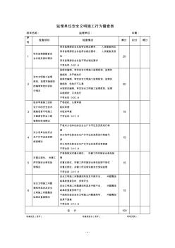 监理单位安全文明施工行为督查表