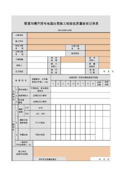 管道溝槽開挖與地基處理施工檢驗批質(zhì)量驗收記錄表 (2)