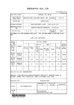 管道系統(tǒng)沖洗吹掃記錄--