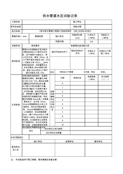 管道试压样表(PE管)