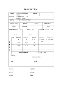 管道闭水试验记录表 (2)