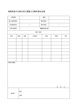 精編危險性較大分部分項工程施工方案專家論證表資料