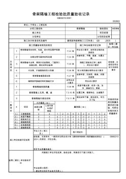 骨架隔墙工程检验批质量验收记录