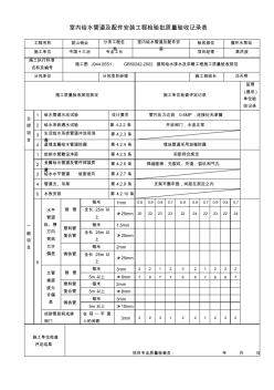 050101室內(nèi)給水管道及配件安裝工程檢驗批質(zhì)量驗收記錄表